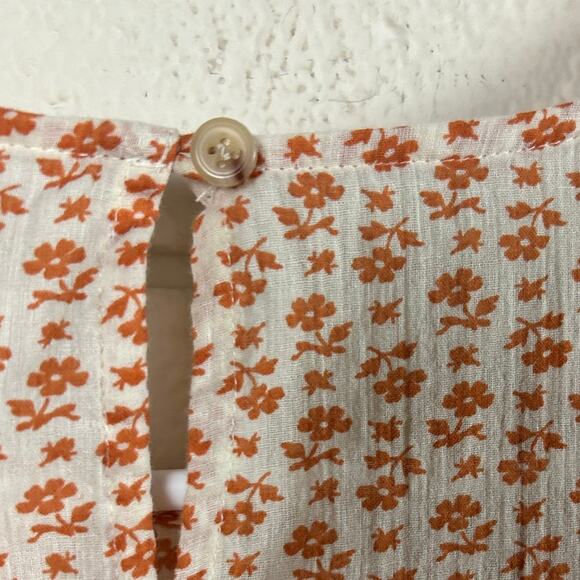 Madewell ruffle-yoke prairie top in Cut  Out Bloom size M - Picture 6 of 9